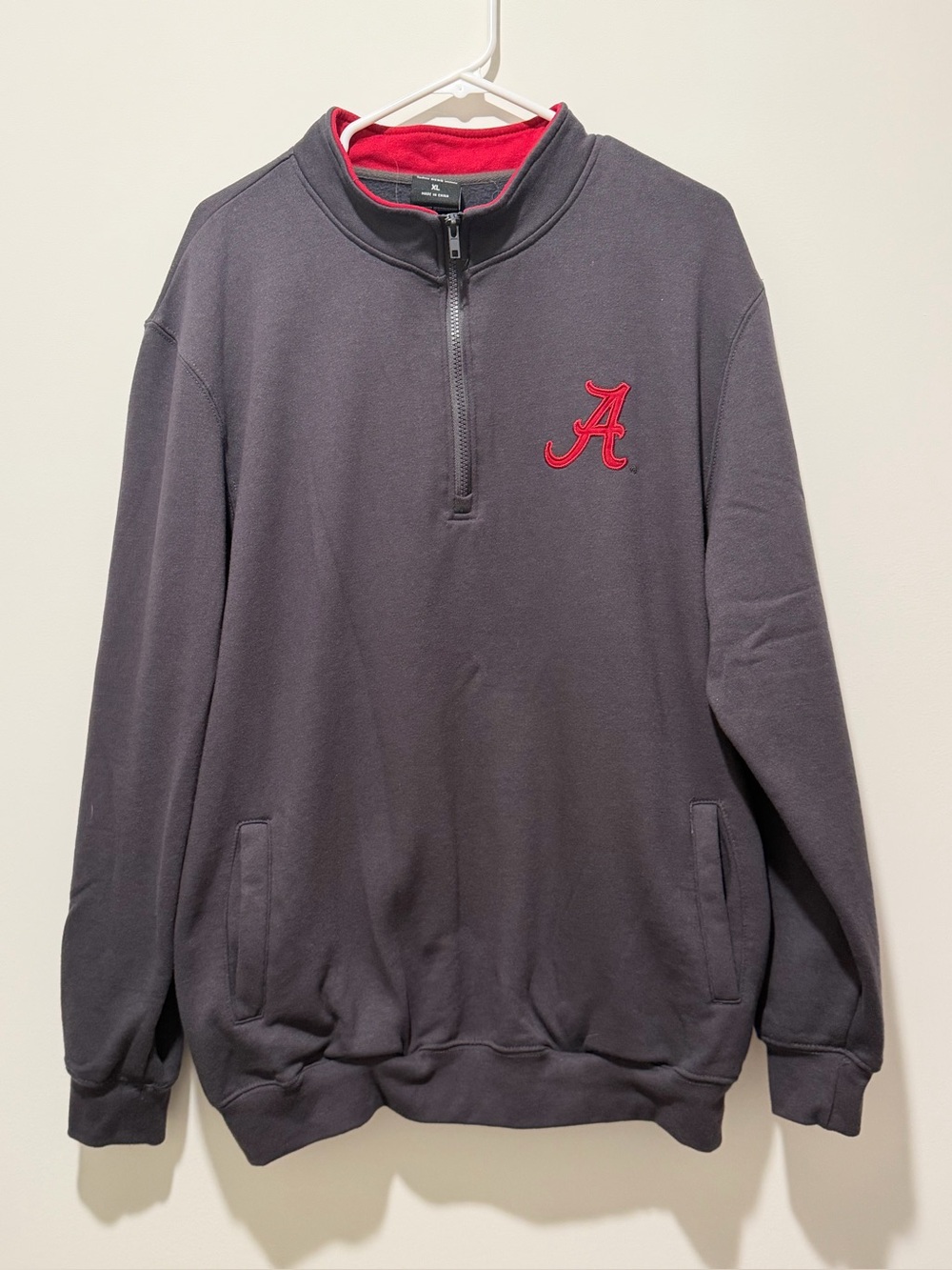 Colosseum Men's Alabama Charcoal Quarter-Zip Pullover with Logo